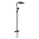 Душевая система для ванны GROHE Tempesta System 250 Cube, с термостатом для настенного монтажа, матовый черный (266912431)