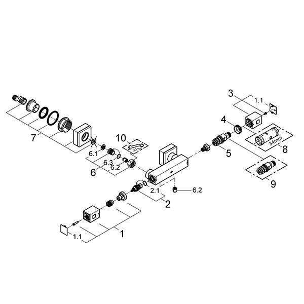 Термостат для душа Grohe Grohtherm Cube 34488000