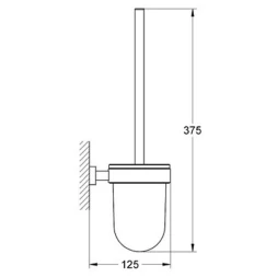 Туалетный ершик, комплект, хром grohe essentials cube 40513001