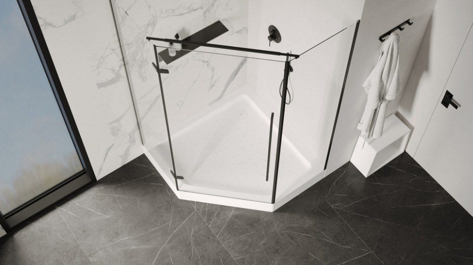 Душевой поддон ABBER AD3B090 90х90 трапеция, акриловый, белый