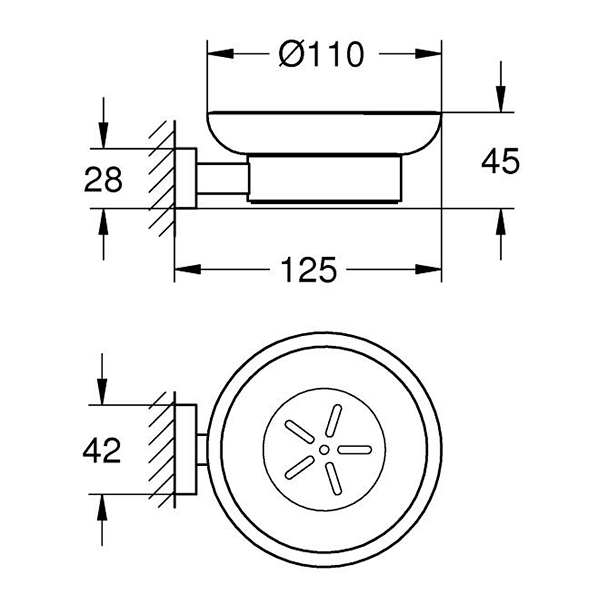 Мыльница стеклянная Grohe Essentials 40368001