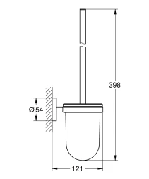 Tуалетный ершик, комплект, суперсталь Grohe Essentials 40374DC1