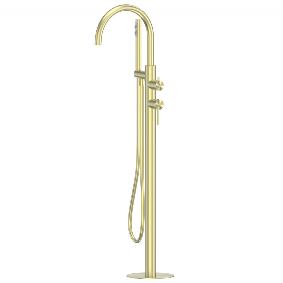 Смеситель ABBER Wasser Kreis 316 AF8115BG напольный для ванны, золото брашированное