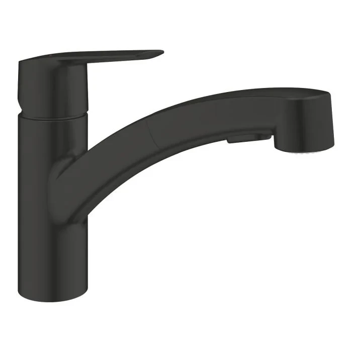 Смеситель для кухни, с выдвижным изливом, черный Grohe QuickFix Start 303072431