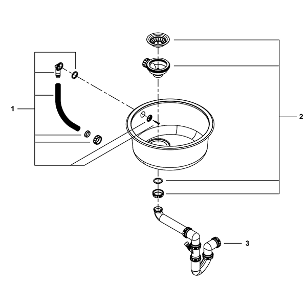 Мойка GROHE K200 Sink круглая с одной чашей, нержавеющая сталь (31720SD0)
