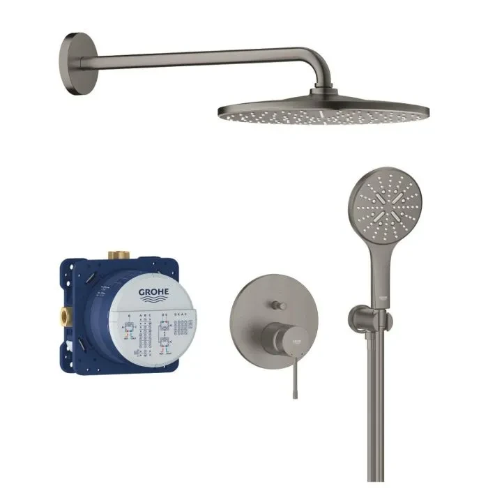 Душевая система встраиваемая, темный графит матовый Grohe Essence 25287AL0