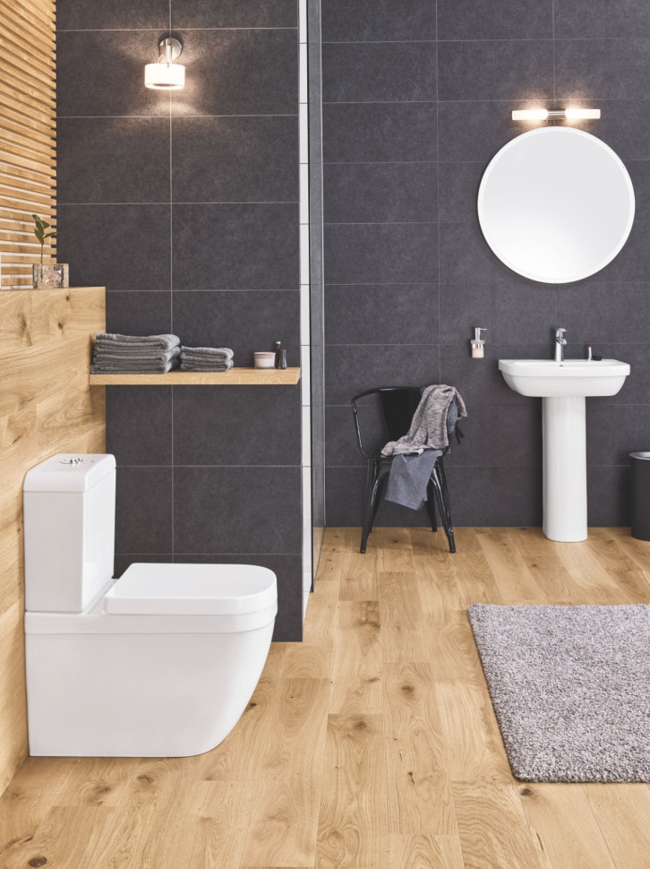 Унитаз напольный приставной безободковый GROHE Euro Ceramic (без сиденья), альпин-белый (39339000)