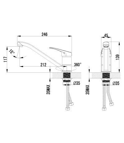 Смеситель для кухни с поворотным изливом LEMARK PARTNER  -  LM6554C