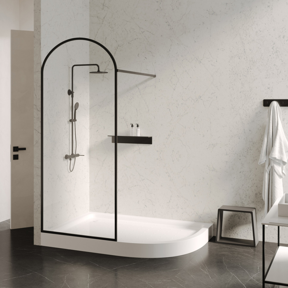 Душевой поддон ABBER AD3E109 L 100х90 асимметричный, акриловый, белый