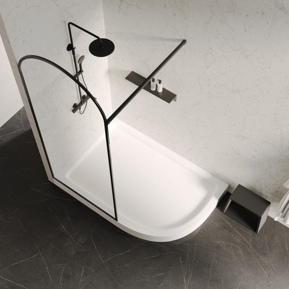 Душевой поддон ABBER AD3E109 L 100х90 асимметричный, акриловый, белый