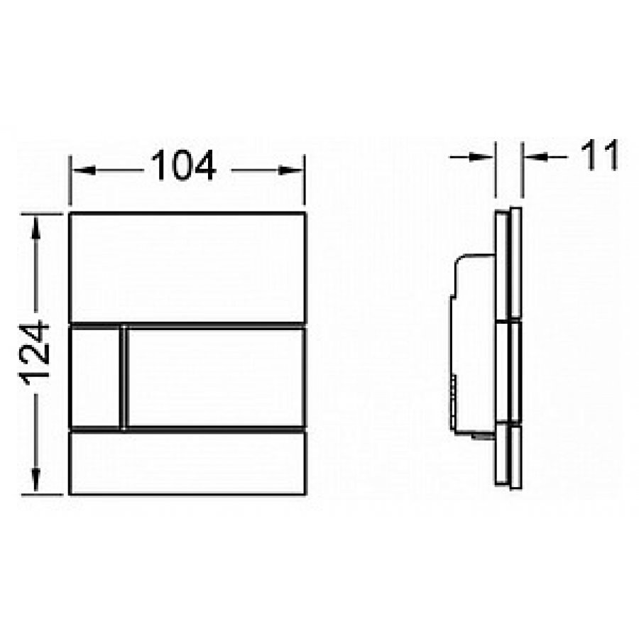 9242803 ТЕСЕ square Urinal, зеленый, клавиша белая