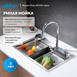 Кухонная мойка ABBER Wasser Kreis AF2194 хром