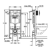 Инсталляция для подвесного унитаза Grohe Rapid SL 38721001