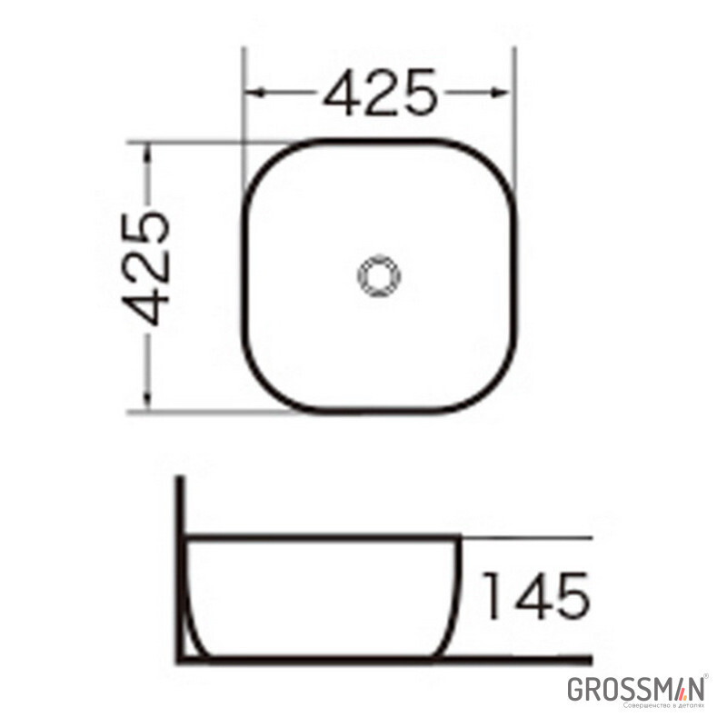 Раковина Grossman GR-3019 прямоугольная (42.5*42,5 см)