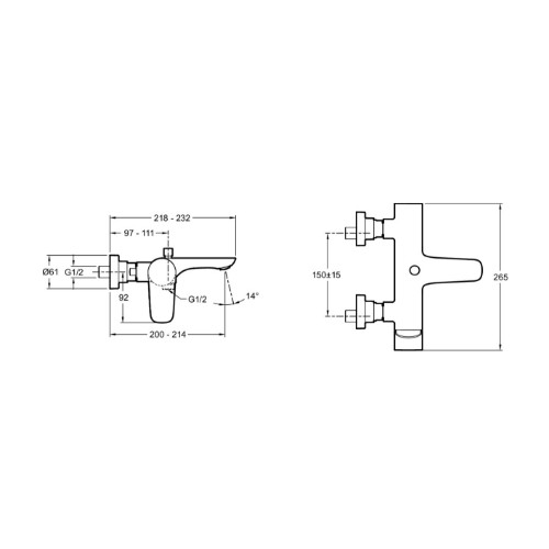 Смеситель для ванны, хром Jacob Delafon Aleo E72282-CP