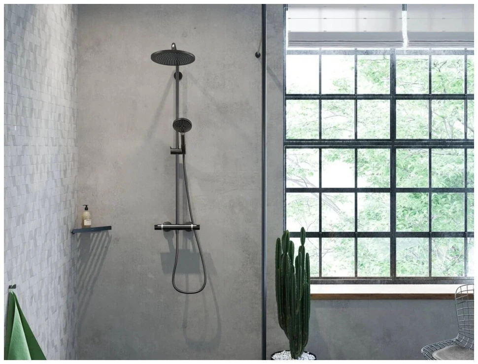 Душевая система с термостатом для душа, черный Hansgrohe Croma Select S 26890670