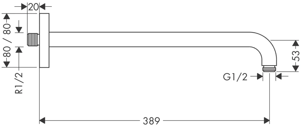 Держатель для душа настенный 389, хром Hansgrohe 27446000