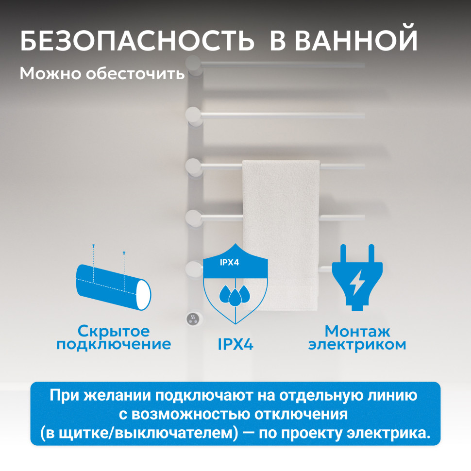 Полотенцесушитель электрический ABBER Charme AH4005MW белый матовый