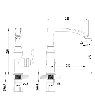 Смеситель для кухни с поворотным изливом LEMARK BRAVA  -  LM4705G