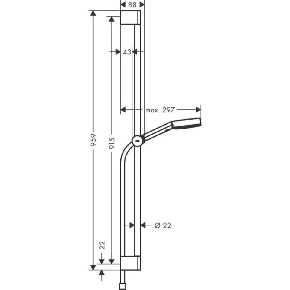 Душевой гарнитур 900, черный Hansgrohe Pulsify 105 3jet Relaxation EcoSmart 24171670