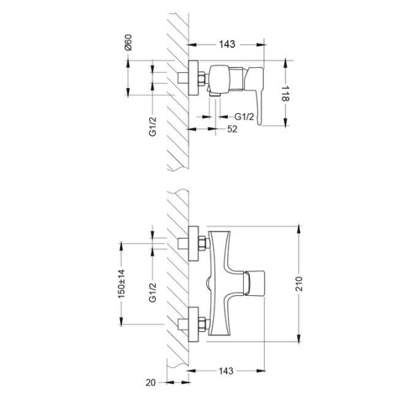 Смеситель для душа Lemark Evitta - LM0503C
