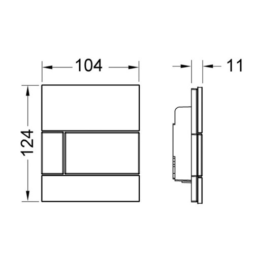 9242801 TECEsquare Urinal, белый клавиша нержавеющая сталь
