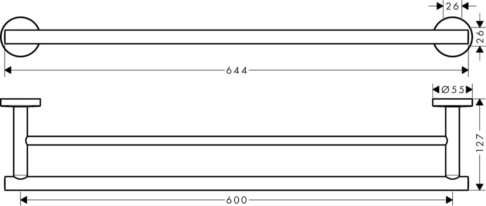 Держатель для банных полотенец, двойной, хром Hansgrohe Logis Universal 41712000