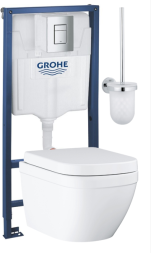 Инсталляция с унитазом GROHE Euro Ceramic с туалетным ершиком (35-57-8) 39554000/38772001/40374001