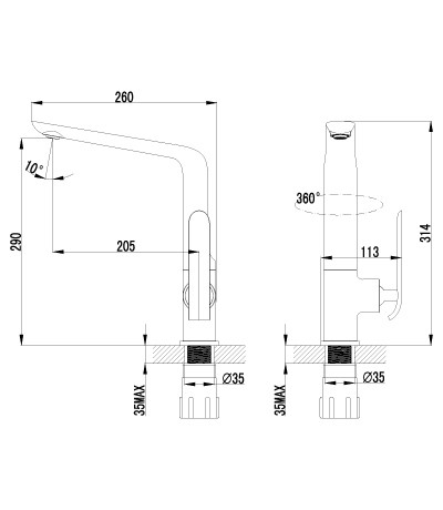 Смеситель для кухни с поворотным изливом LEMARK MELANGE  -  LM4905CW
