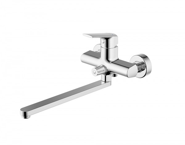 F6121179CP-01L BRAVAT REAL Смеситель для ванны с длинным изливом (к/к 4)