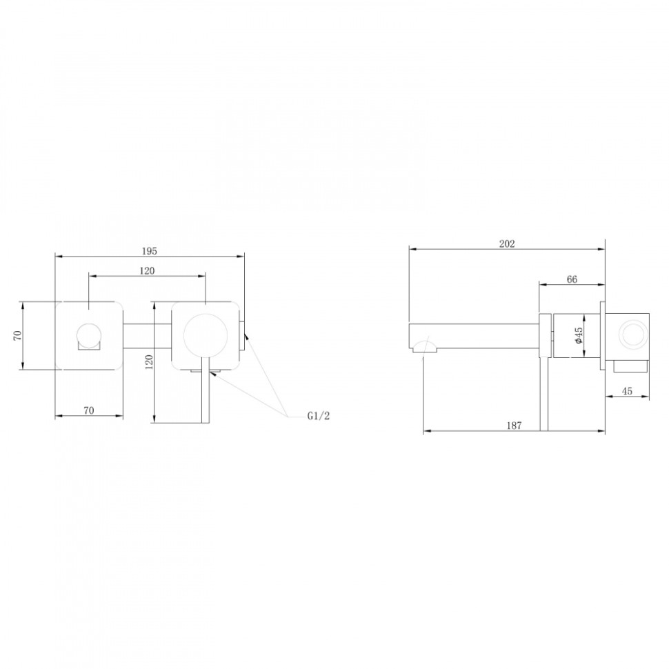 Смеситель ABBER Emotion AF8812 для раковины скрытого монтажа, хром