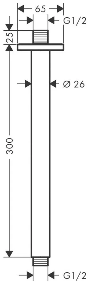 Держатель потолочный 300, черный Hansgrohe Vernis Shape 26407670