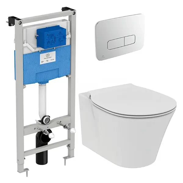 Комплект 4в1: Инсталляция, панель смыва, унитаз с сиденьем Ideal Standard Connect Air K21091302