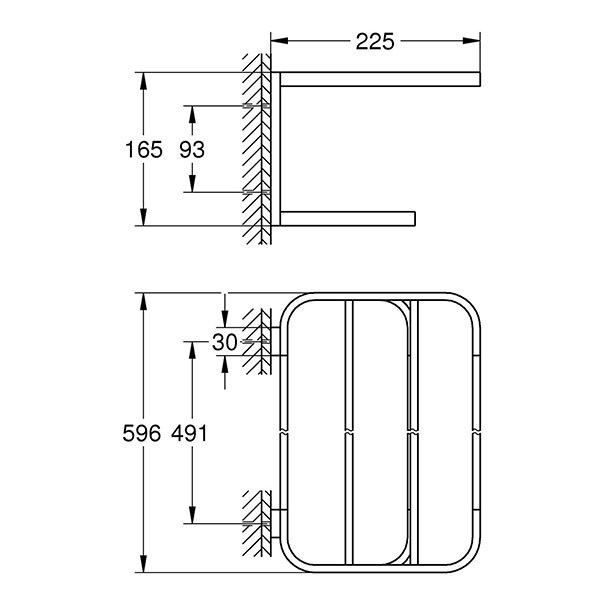 Полочка для полотенец GROHE Selection, хром (41066000)