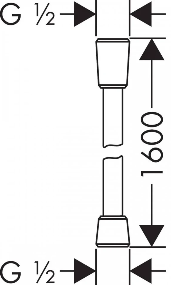 Душевой шланг 1600, шлифованный черный хром Hansgrohe Isiflex 28276340