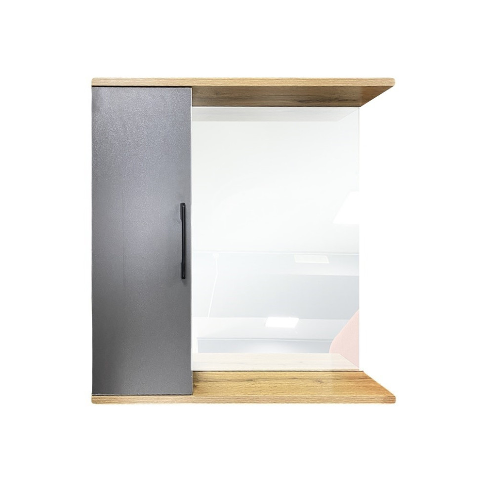Шкаф-зеркало ORBITA-4 NEO 60*70 Графит-дерево