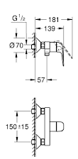 Смеситель для душа GROHE Euroeco однорычажный, DN 16 (32740001)