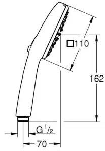 Ручной душ GROHE Tempesta Cube 110, 2 режима струи, хром (26746003)