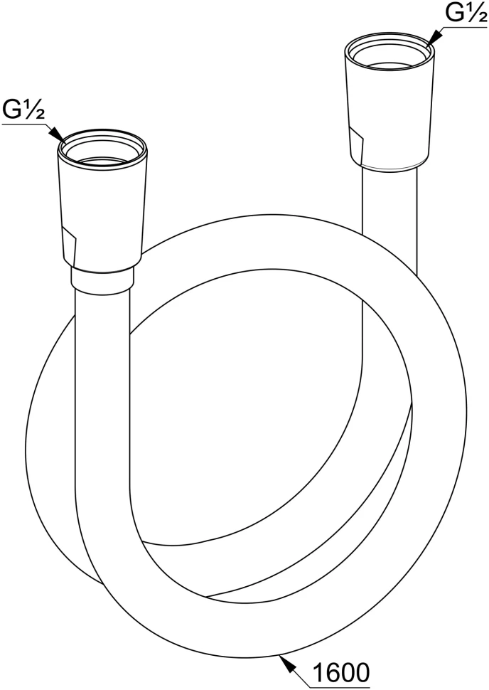 Душевой шланг 1600, хром Kludi Suparaflex Silver 6107205-00
