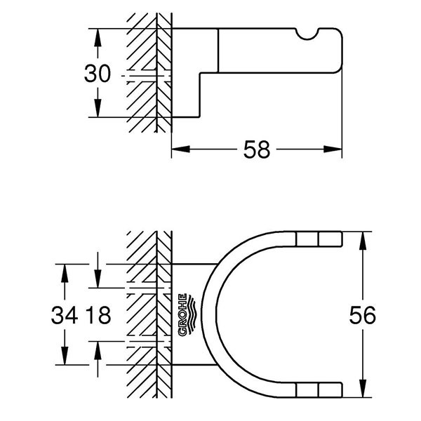 Крючок двойной GROHE Selection, хром (41049000)