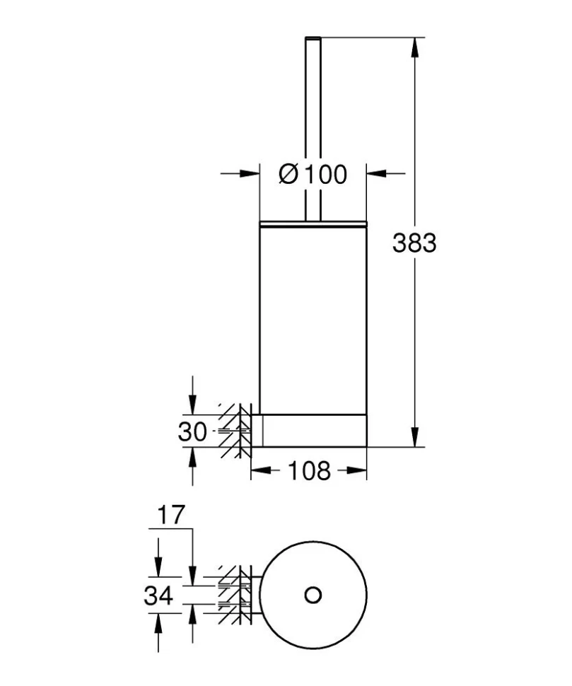 Туалетный ершик, комплект, холодный рассвет Grohe Selection 41076GN0