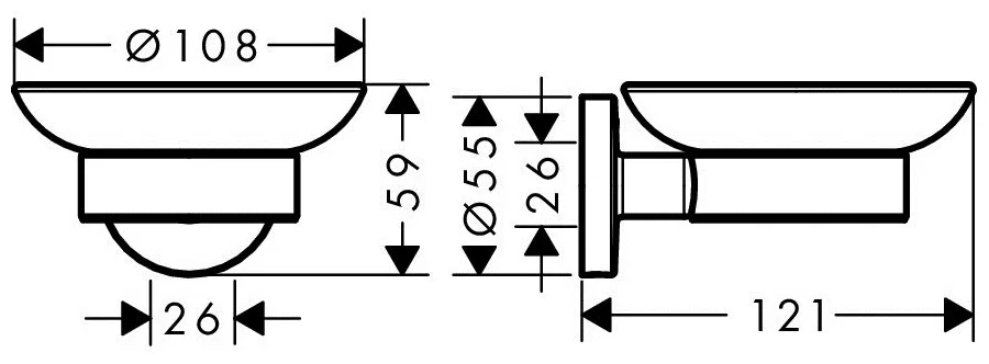 Мыльница с держателем, хром Hansgrohe Logis Universal 41715000