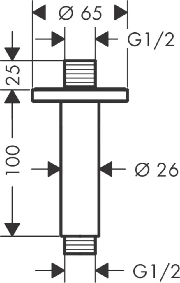 Держатель потолочный 100, черный Hansgrohe Vernis Shape 26406670