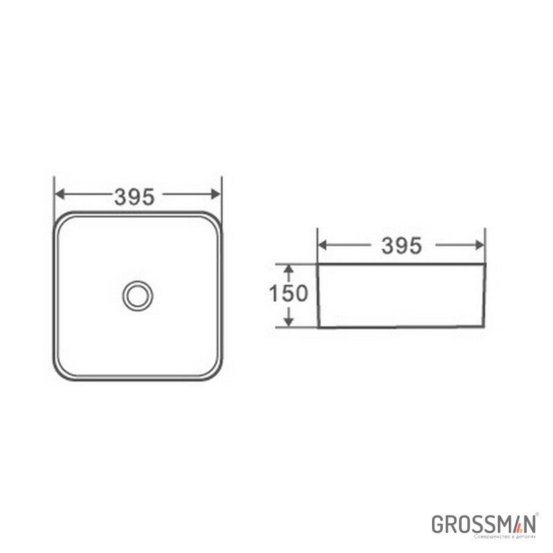 Раковина Grossman GR-3026ВМ черный матовый