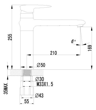 LM4404C Статус Смеситель для кухни, с поворотным изливом, хром (к/к 8)