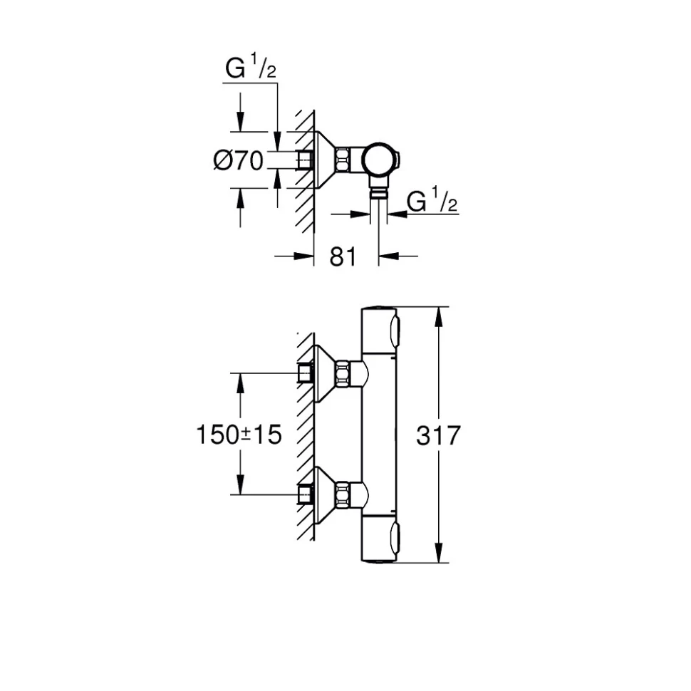 Термостат для душа, хром Grohe Grohtherm 500 34793000