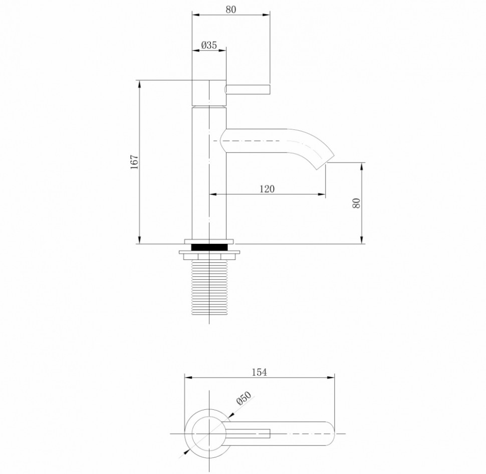 Смеситель ABBER Wasser Kreis AF8110G для раковины, золото матовое