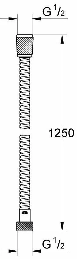 Душевой шланг GROHE Relexaflex 1250 мм Longlife, металл