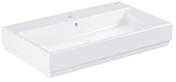 Раковина накладная 80, с крепежами, с переливом, альпин-белый Grohe Cube Ceramic 3947600H