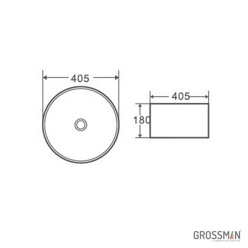 Раковина матовая Grossman GR-3025ВМ черный